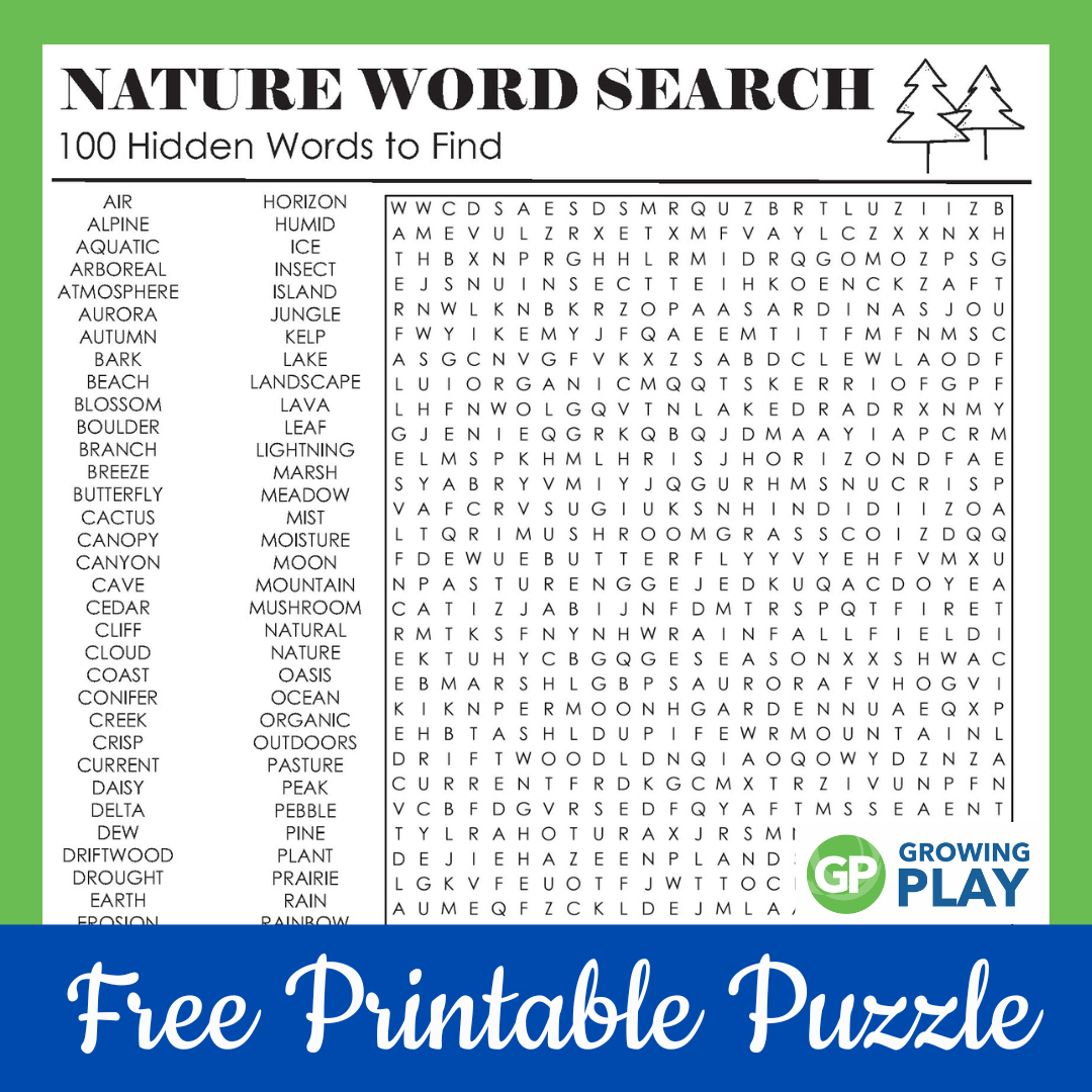nature word search a fun activity for nature lovers growing play
