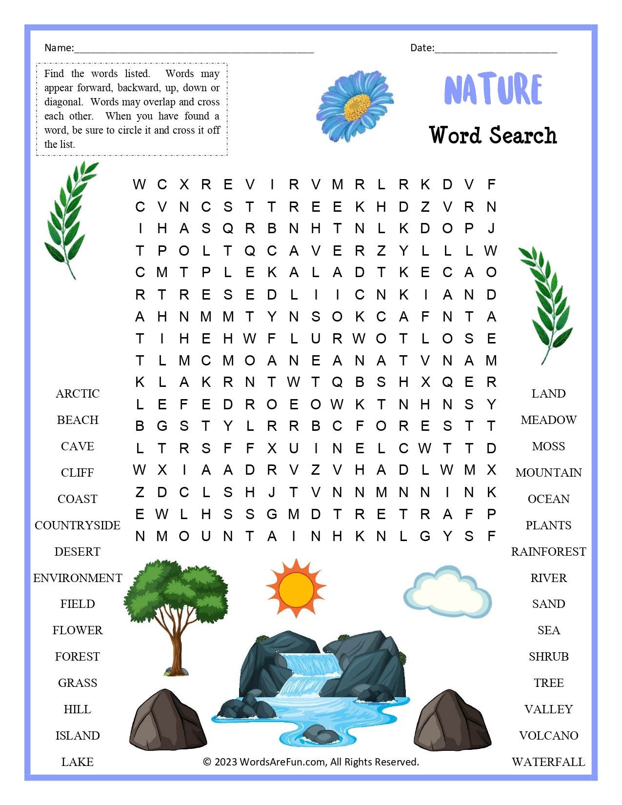Large Printable Word Searches For Seniors
