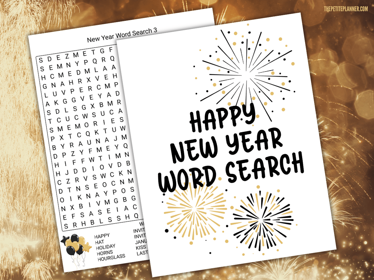 New Years Word Search Printable For New Year s Eve Celebration 