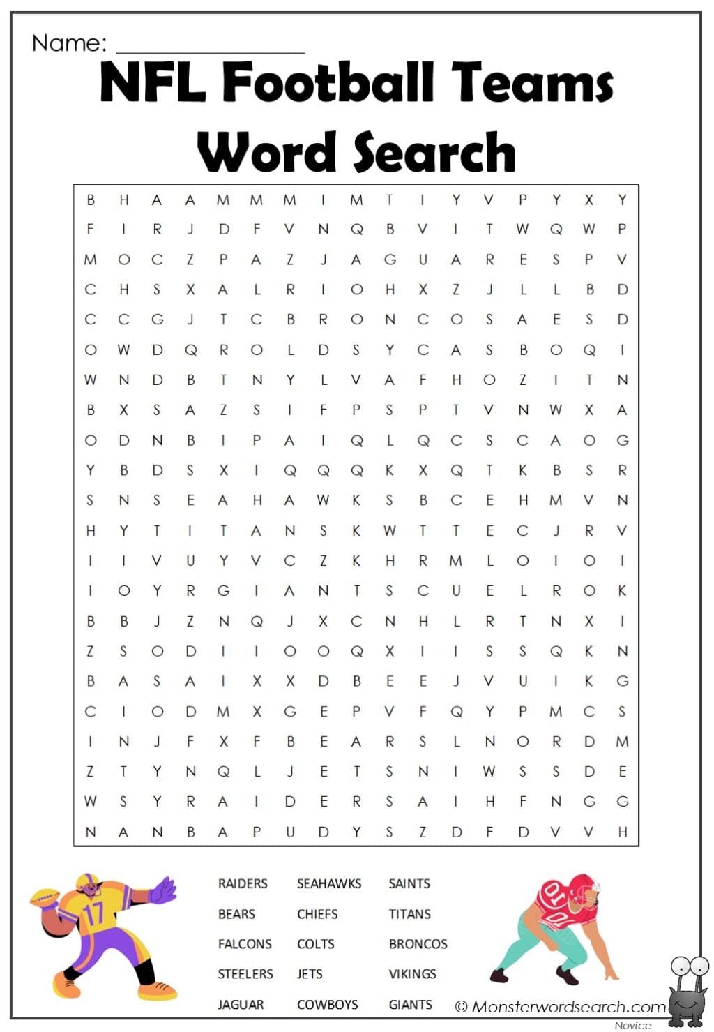Nfl Football Teams Word Search Monster Word Search Nfl Football Teams Word Search Monster Word Search