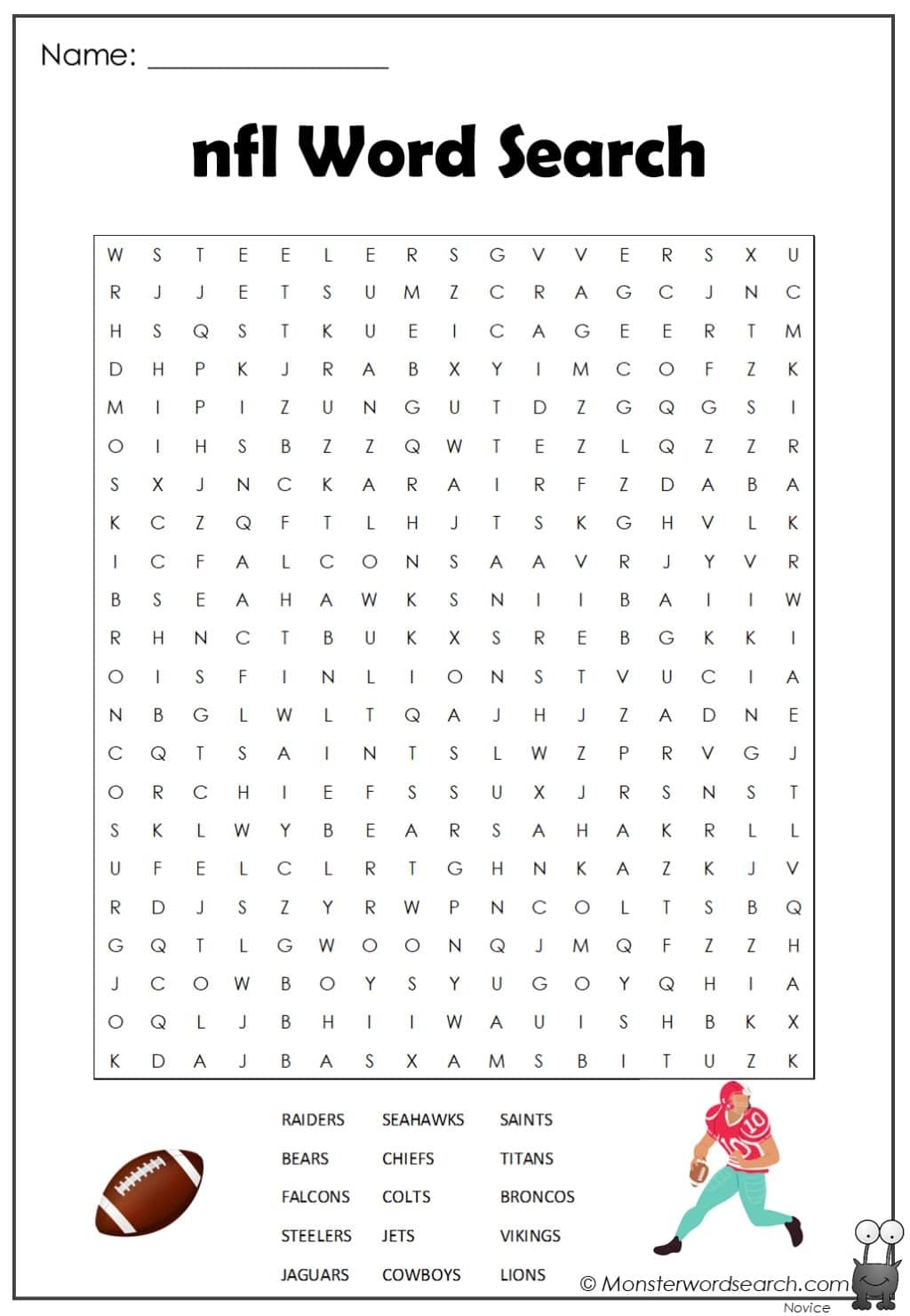 Nfl Word Search Monster Word Search Nfl Word Search Monster Word Search