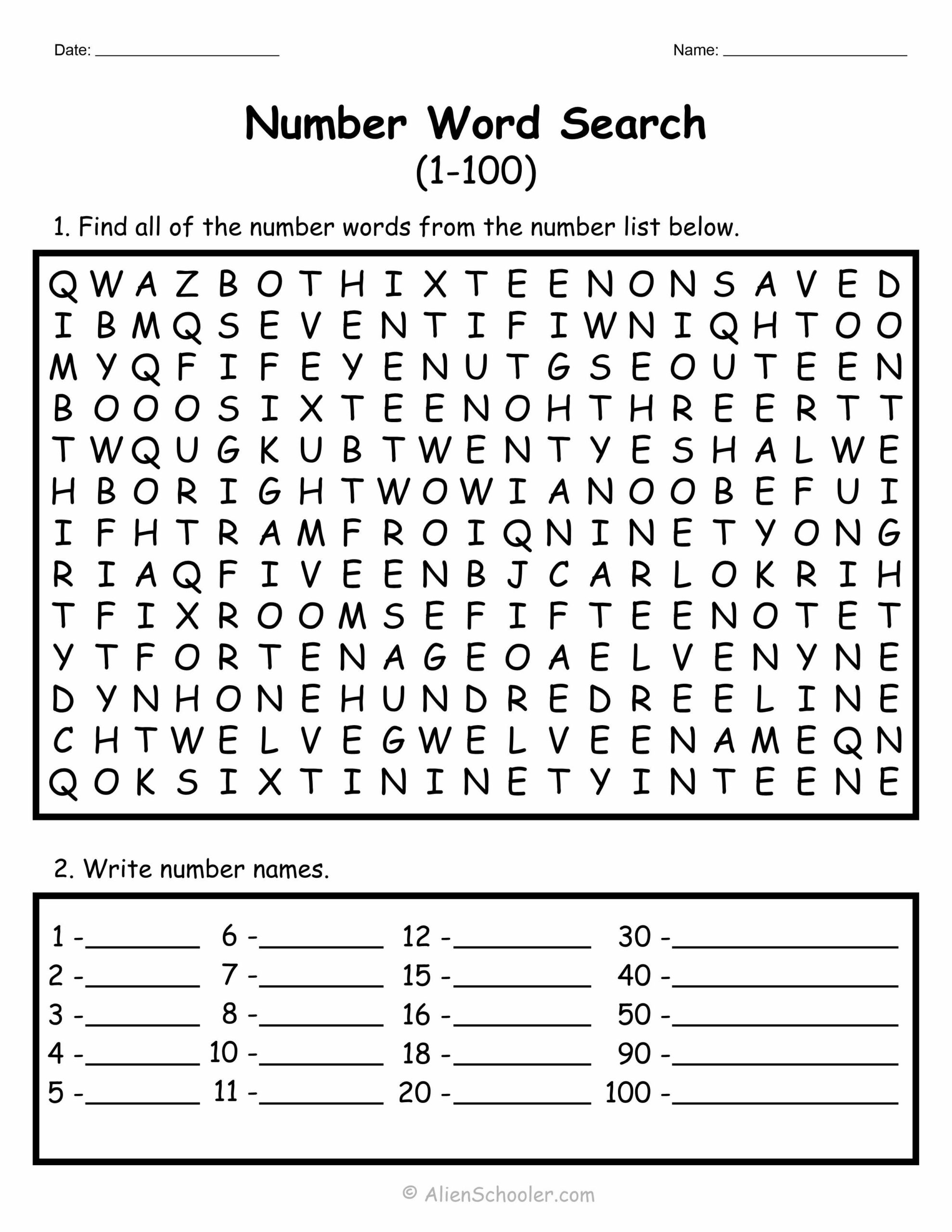 Word Search Printable 100 Words