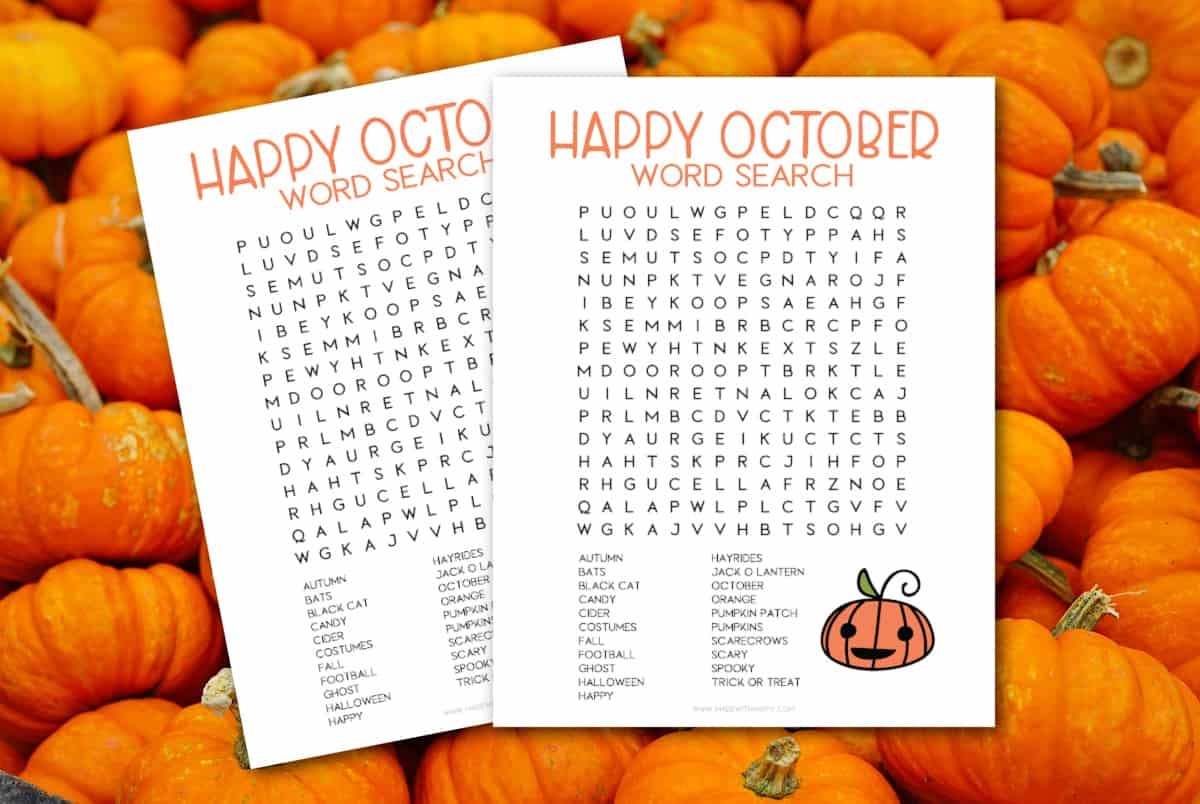 october word search made with happy october word search made with happy