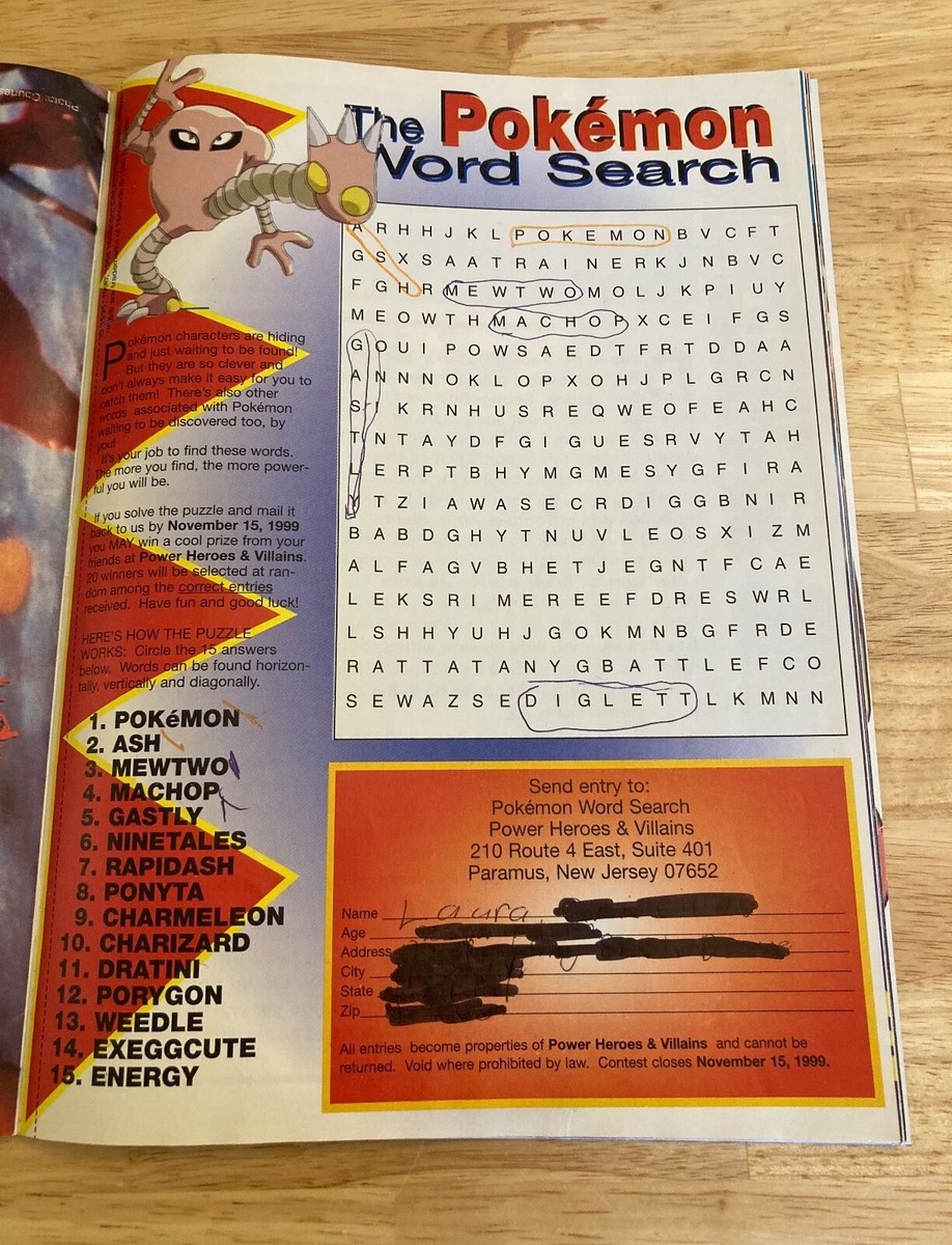 POWER HEROES VILLAINS Pokemon Faces Magazine 18 1990 EBay