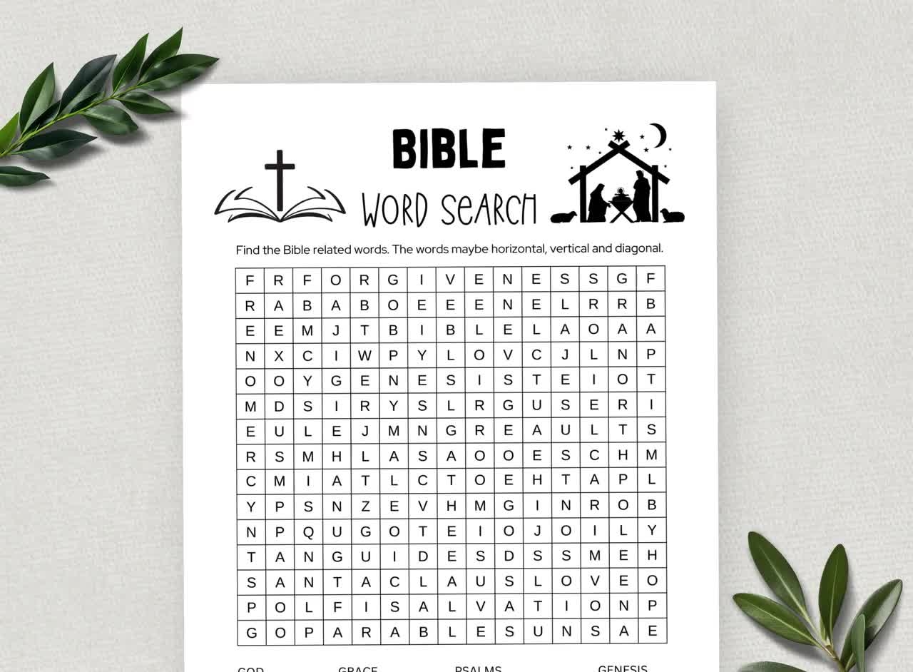 printable bible word search word search game fun christian youth group game sunday school church study activity for kids and adults etsy israel