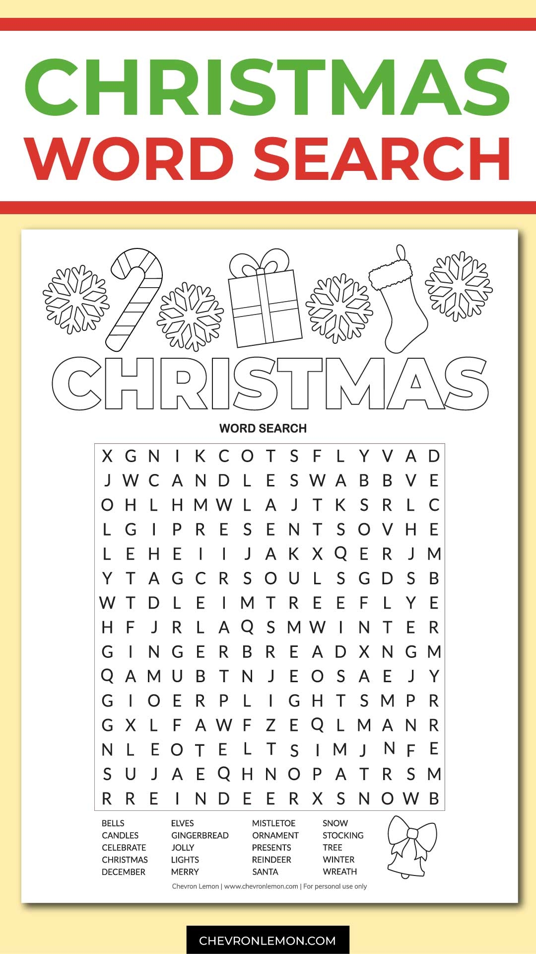 Printable Christmas Word Search Puzzles