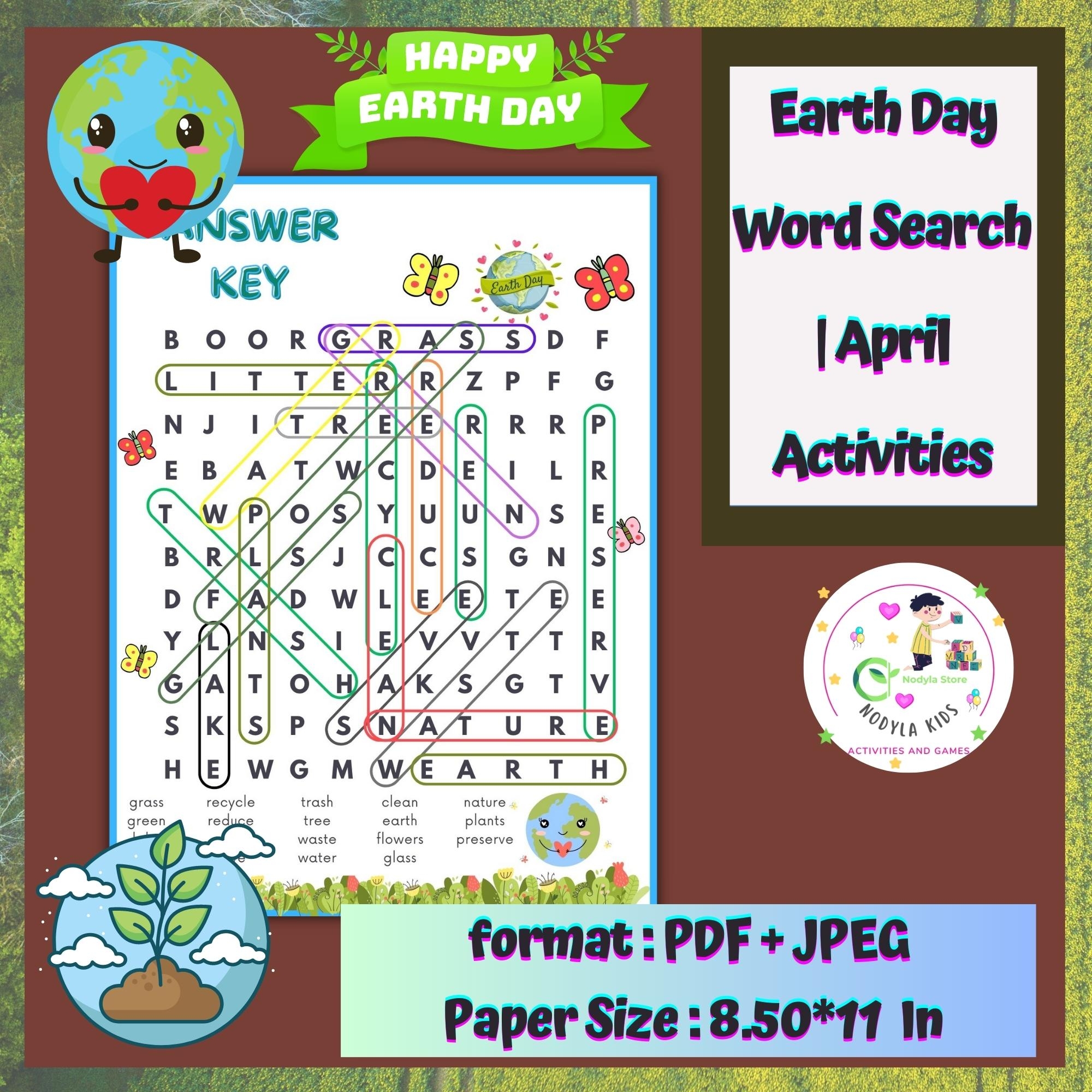 Printable Earth Day Word Search April Activities Made By Teachers