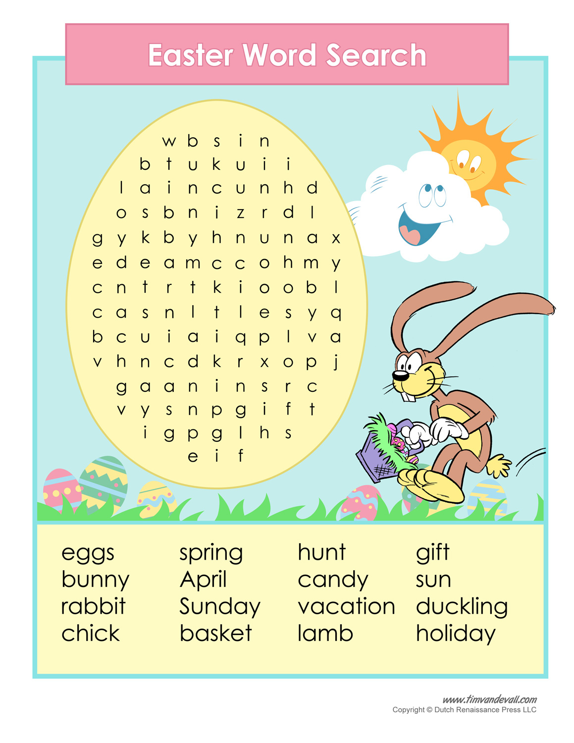 Easter Word Search Free Printable