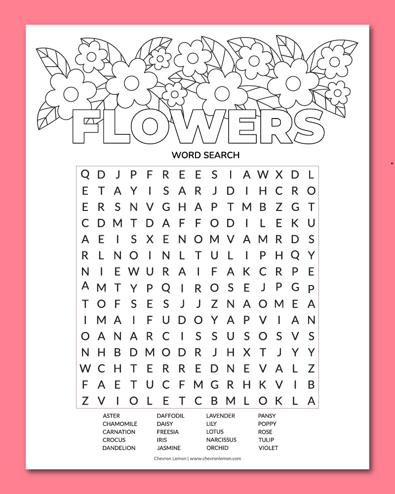 Puzzles Word Search Printable