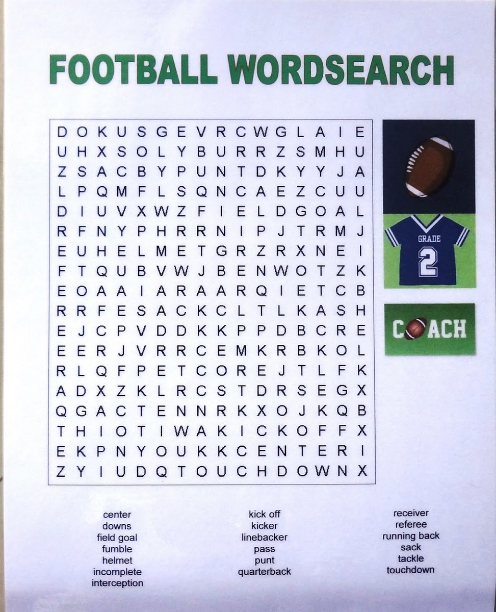 Free Printable Word Search Football