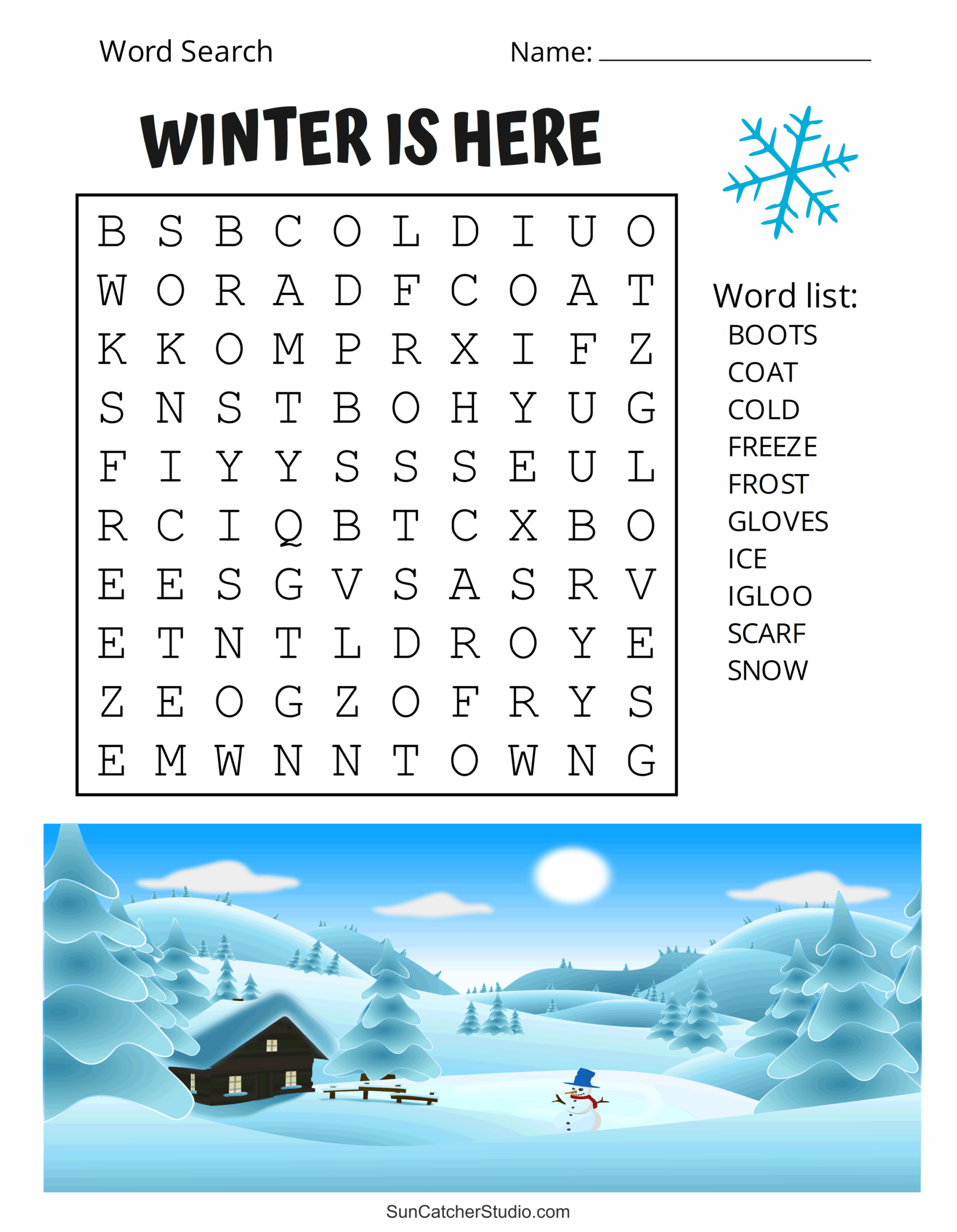 Easy Printable Word Searches For Kindergarten