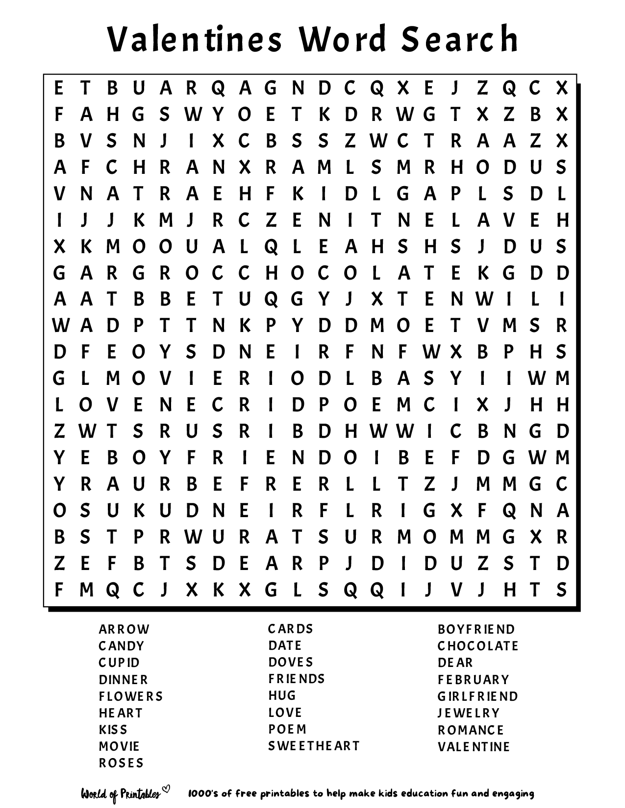 printable word search world of printables