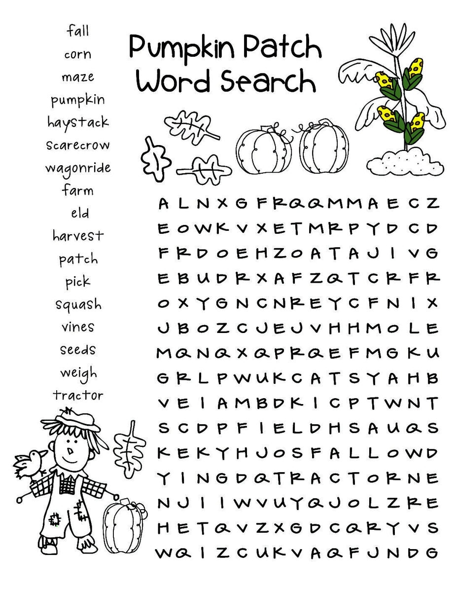 pumpkin patch word search puzzle free printable laura kelly s inklings