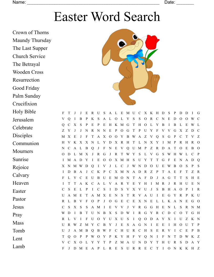 Resurrection Day Word Search WordMint