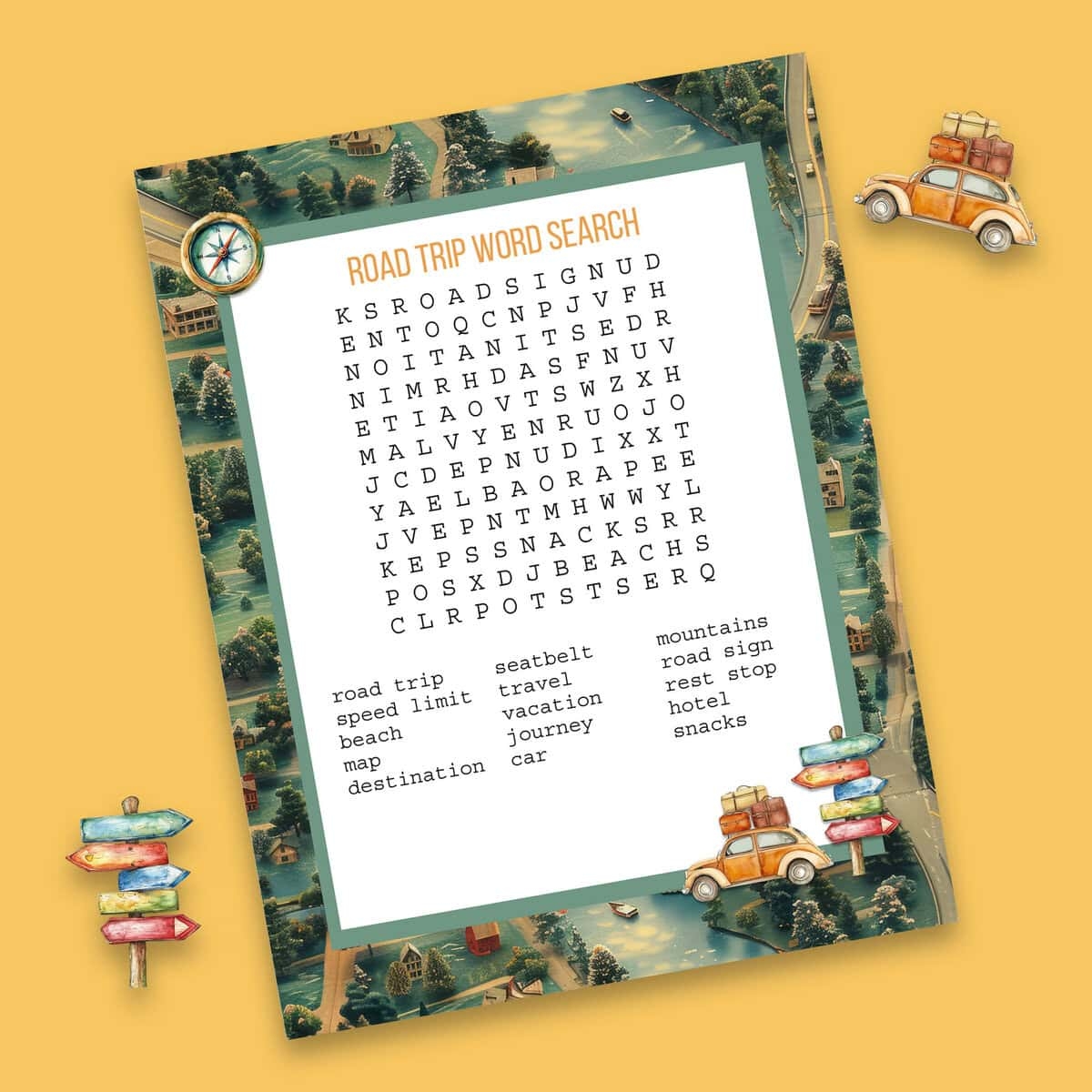 Road Trip Word Search