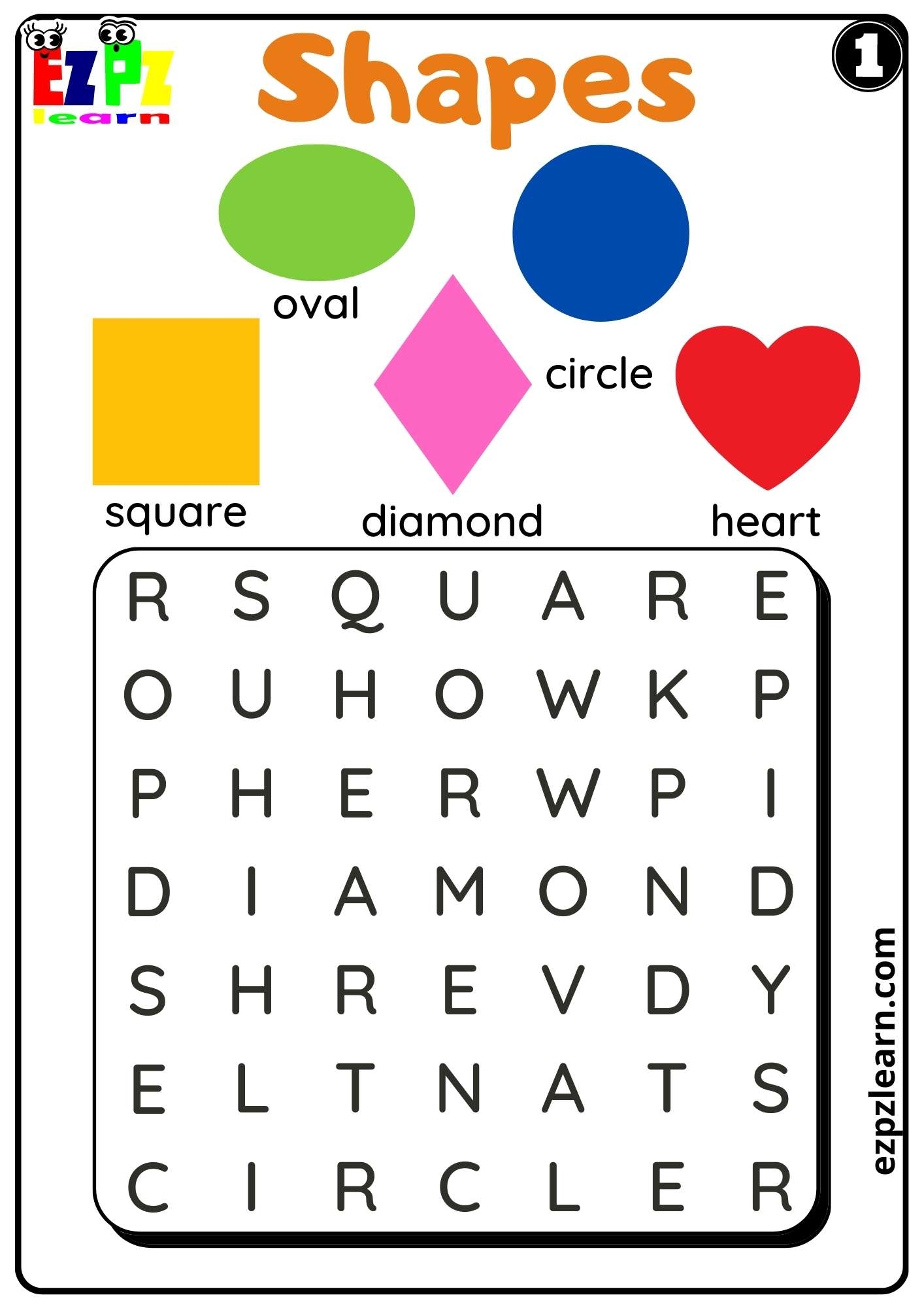 Word Search For Kindergarten Printable
