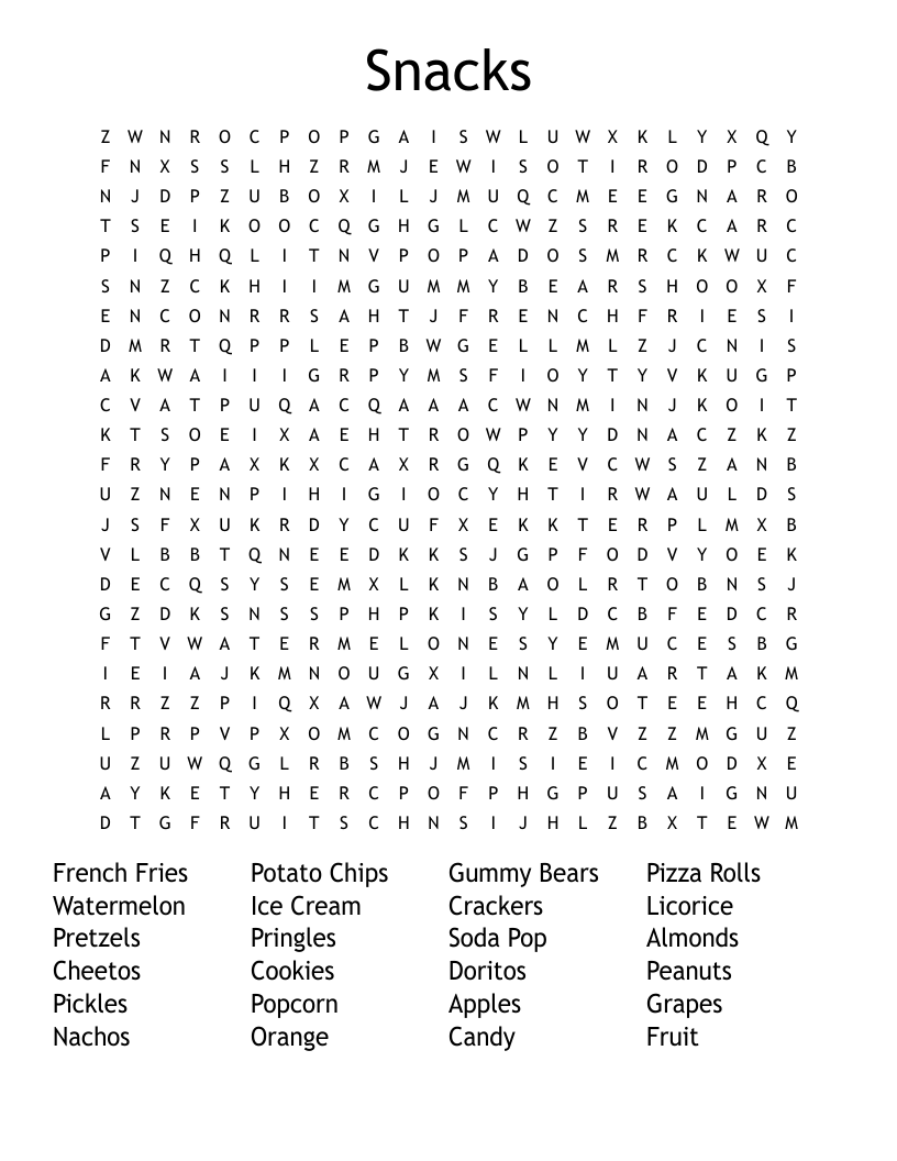 Easy Printable Word Search For Adults