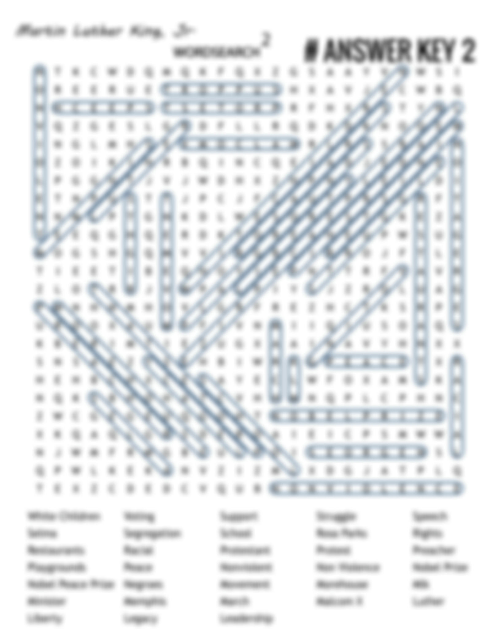 SOLUTION Martin Luther King Jr Day Worksheets Crossword Word Worksheets Library