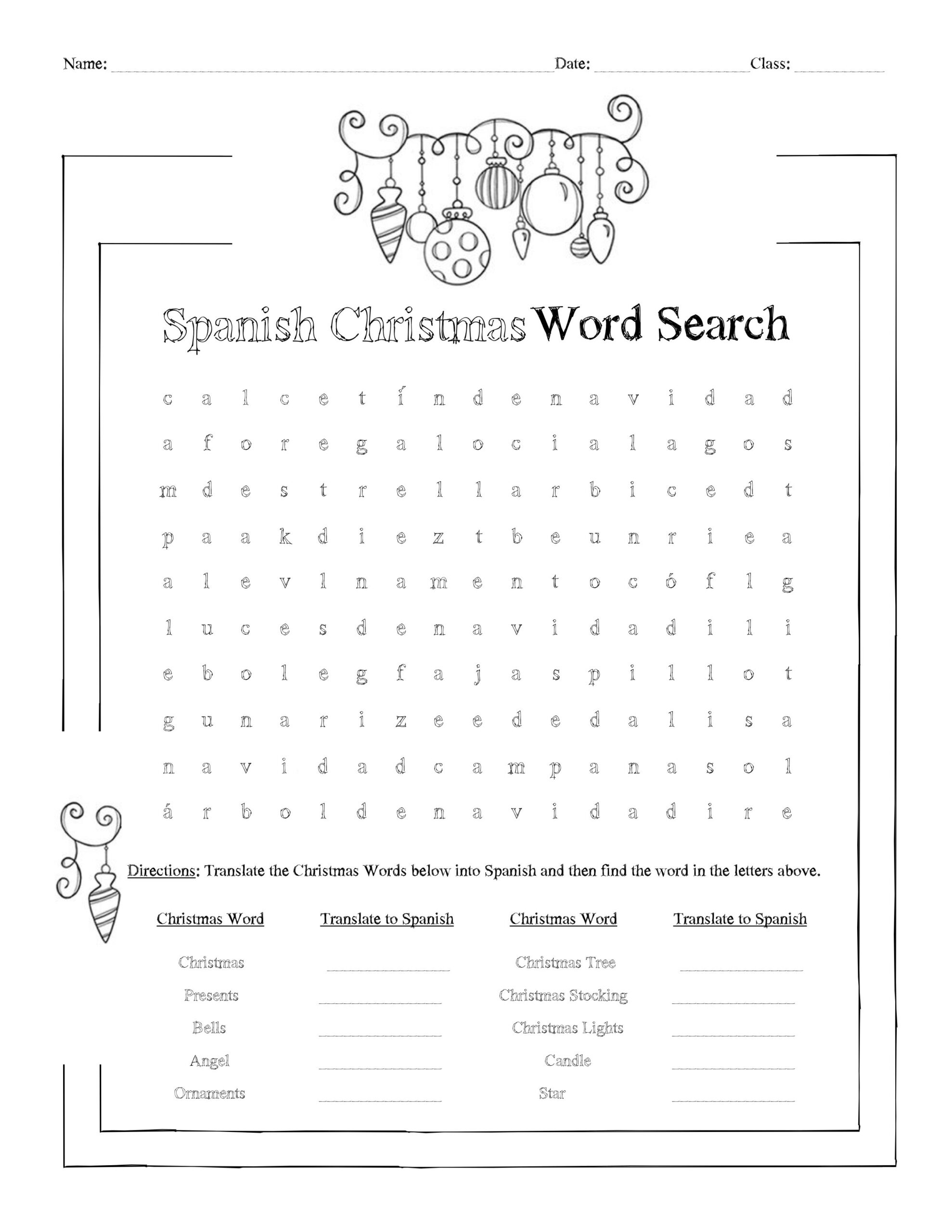 Printable Word Search Christmas