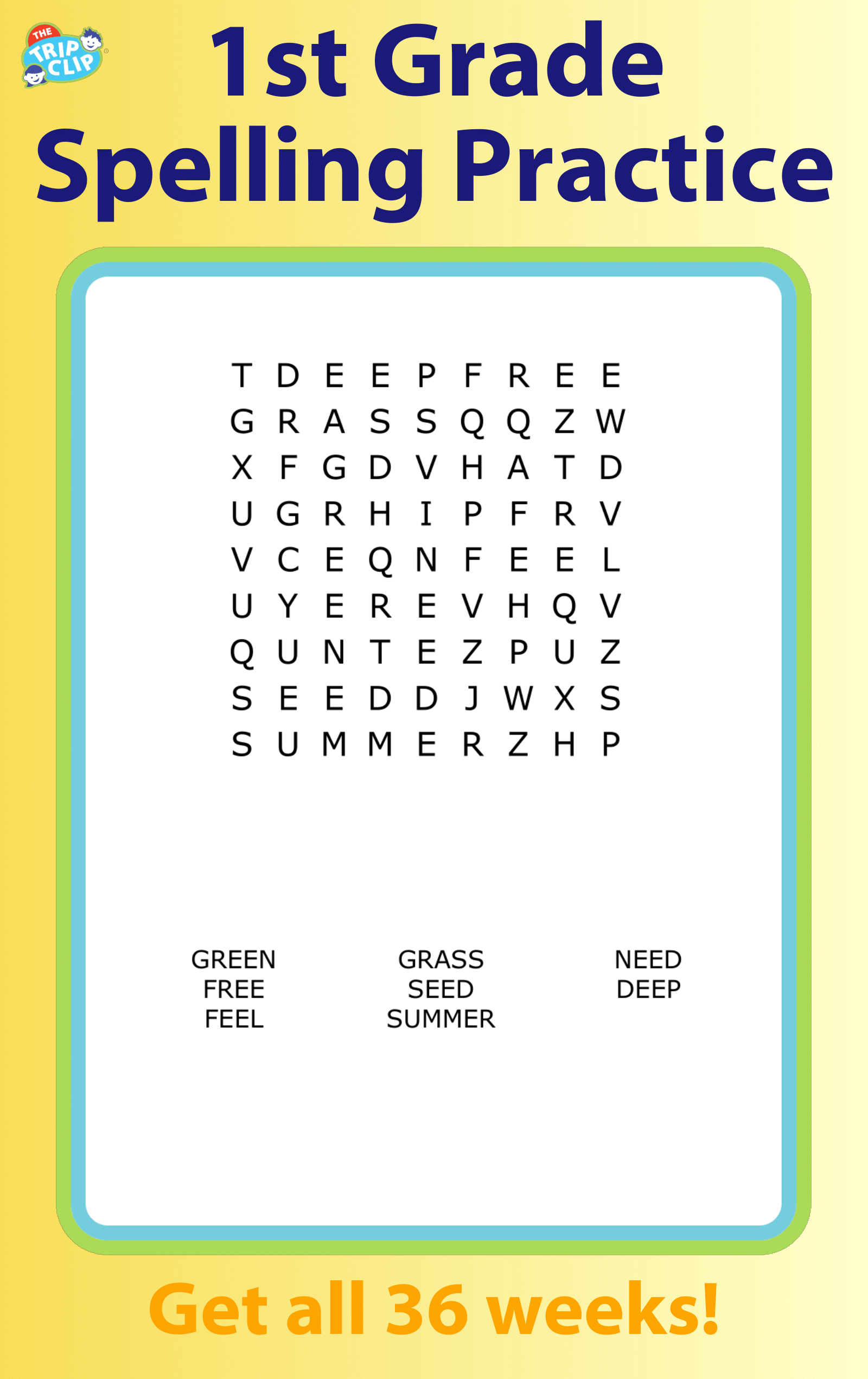 Word Search Printable For Kids 1st Grade