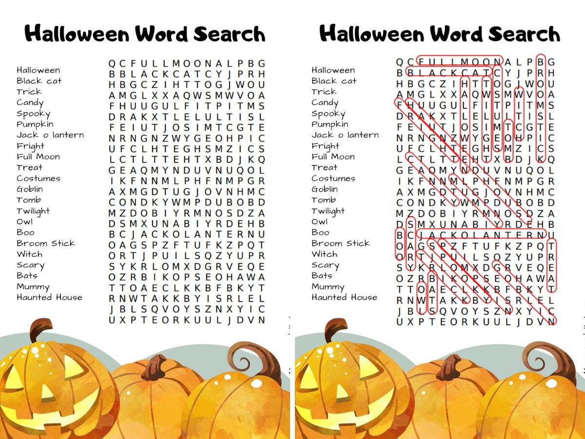 spooktacular halloween word searches