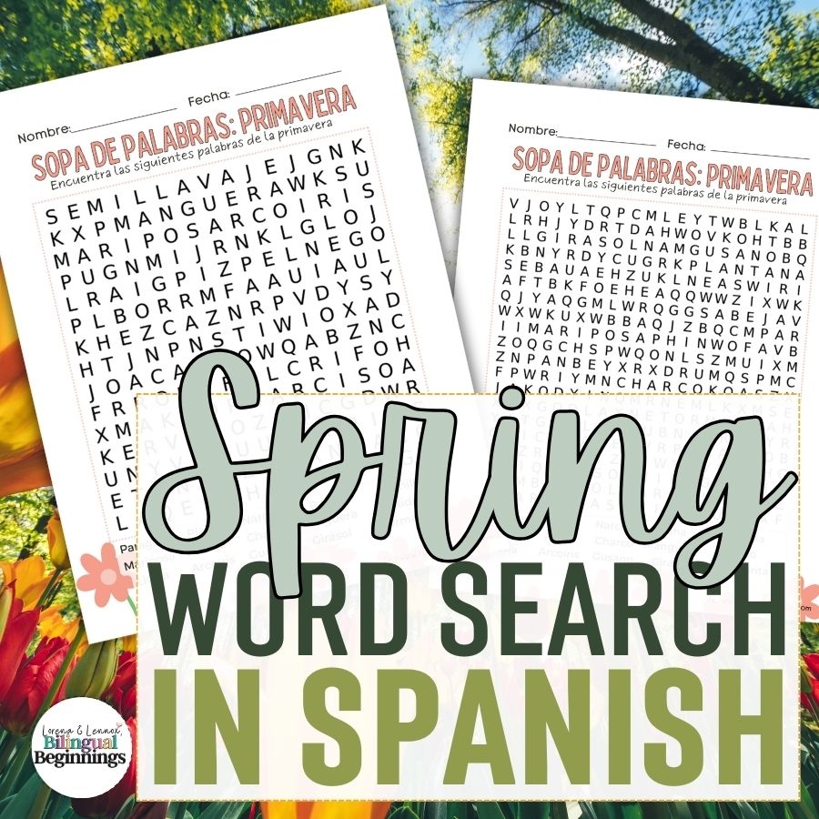 spring word search printable in spanish freebie bilingual beginnings