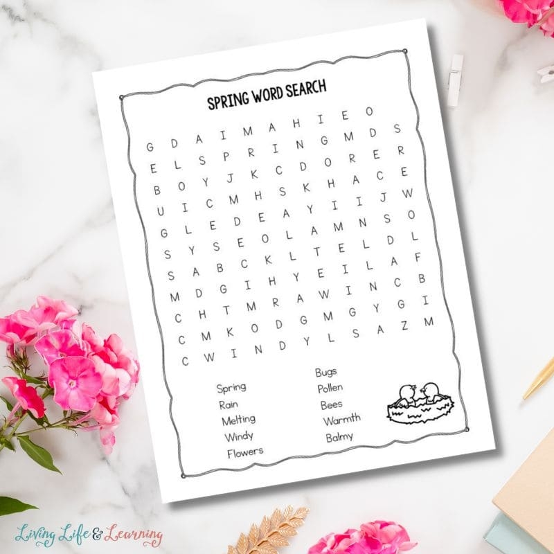 Spring Word Search Printable