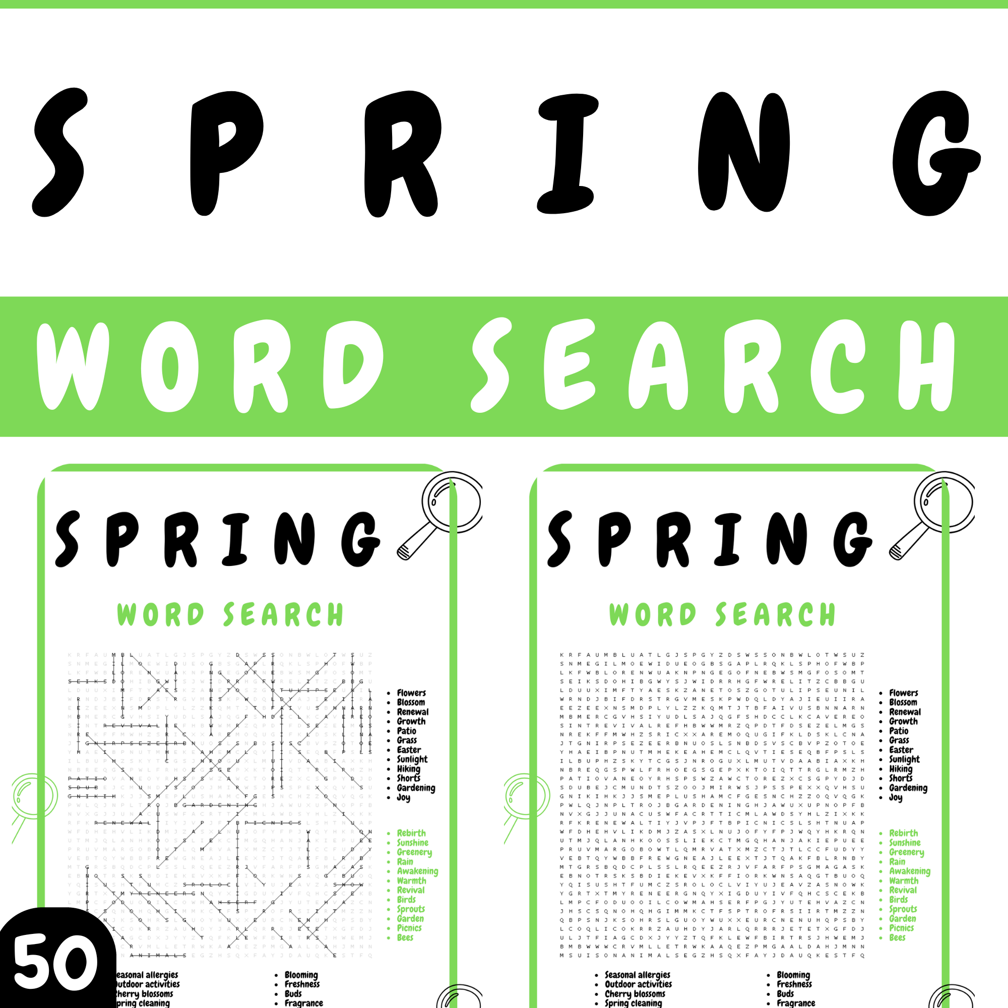 Spring Word Search Printable For Adults