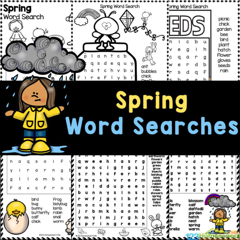 spring word searches free printable