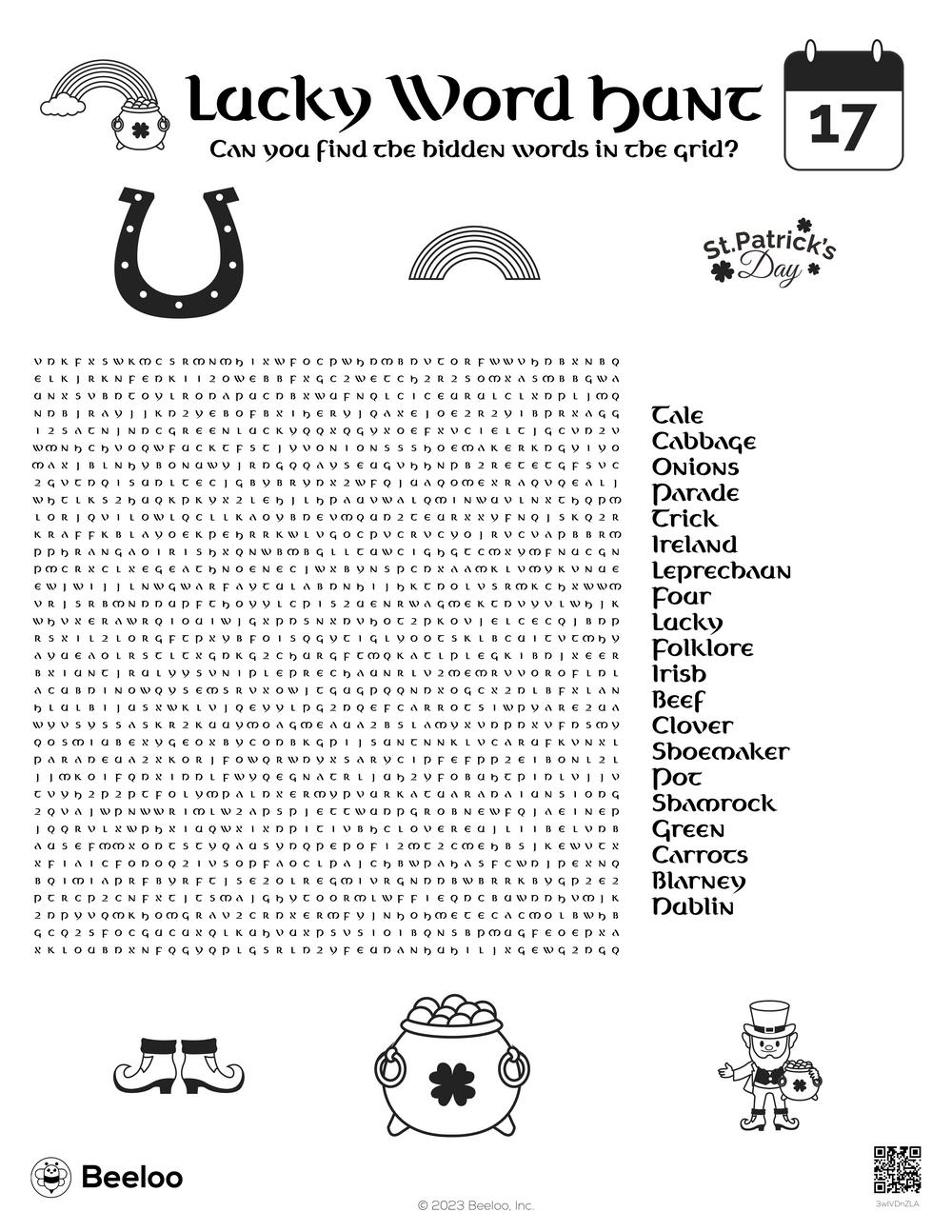 St Patrick s Day themed Word Searches Beeloo Printable Crafts And Activities For Kids