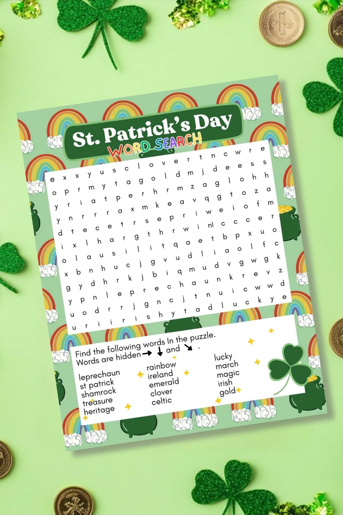 St Patrick s Day Word Search Printable Completely Christmas St Patrick s Day Word Search Printable Completely Christmas
