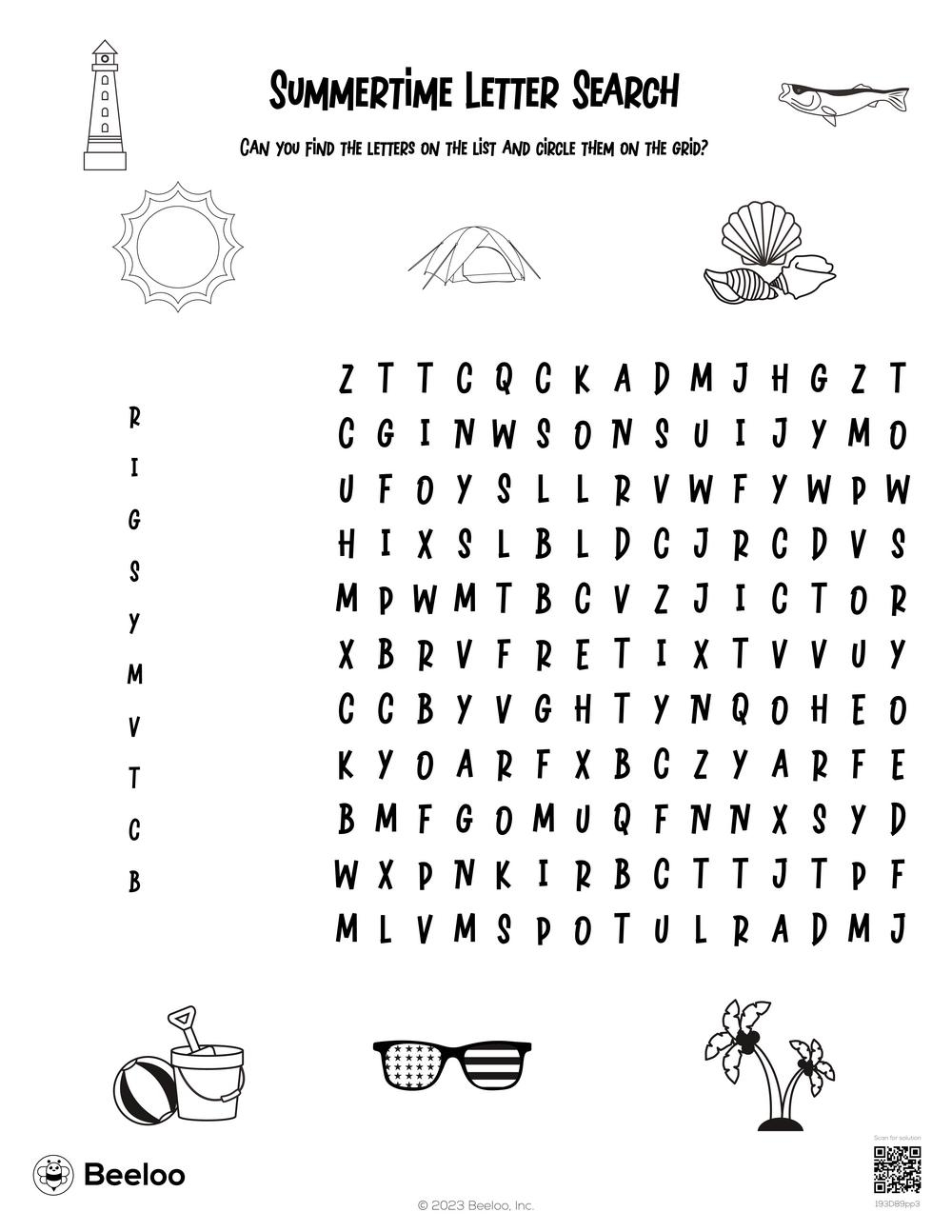 Summer themed Word Searches Beeloo Printable Crafts And Activities For Kids