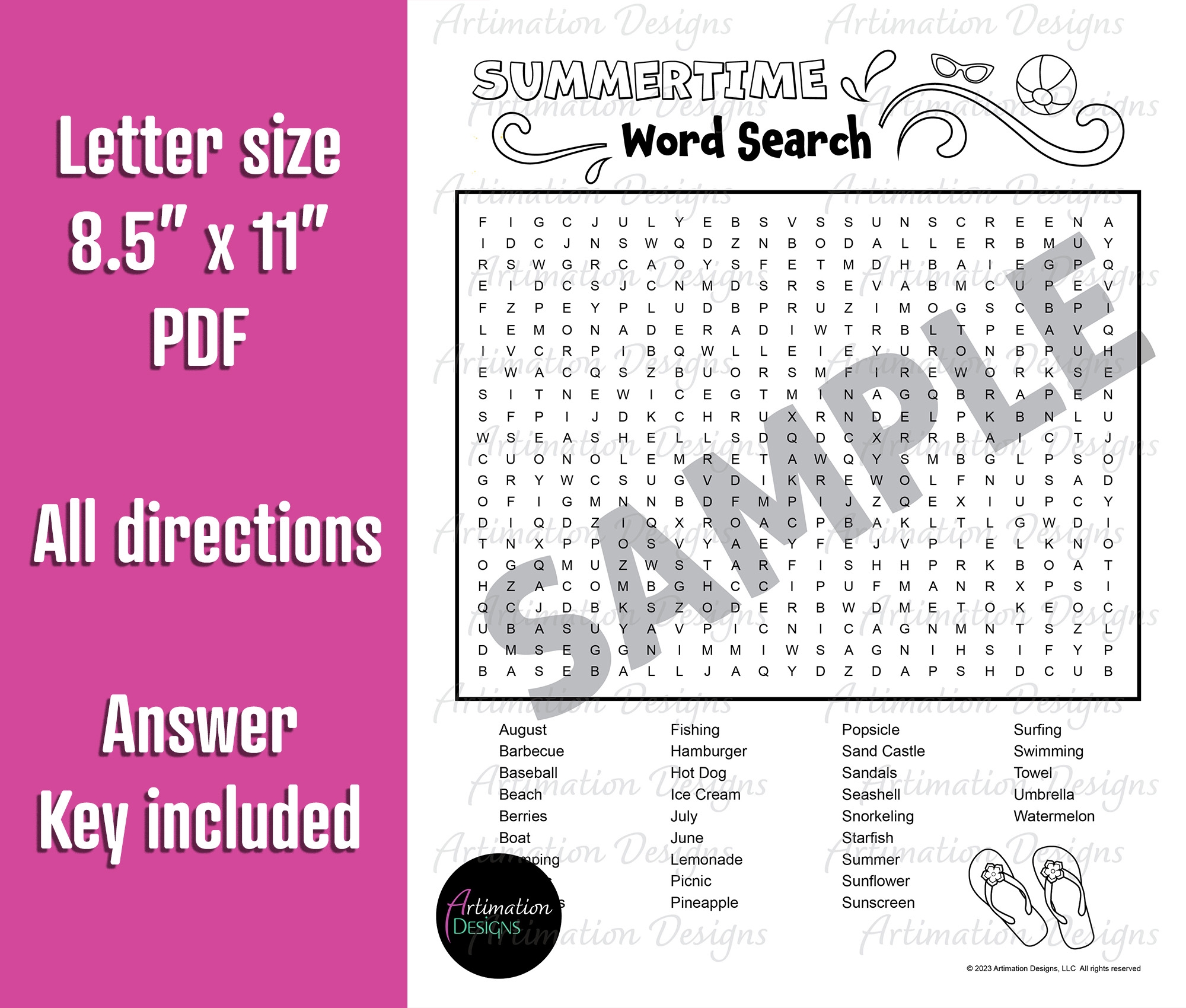 Summer Word Search Bundle Summer Word Games Easy Medium Hard Made By Teachers