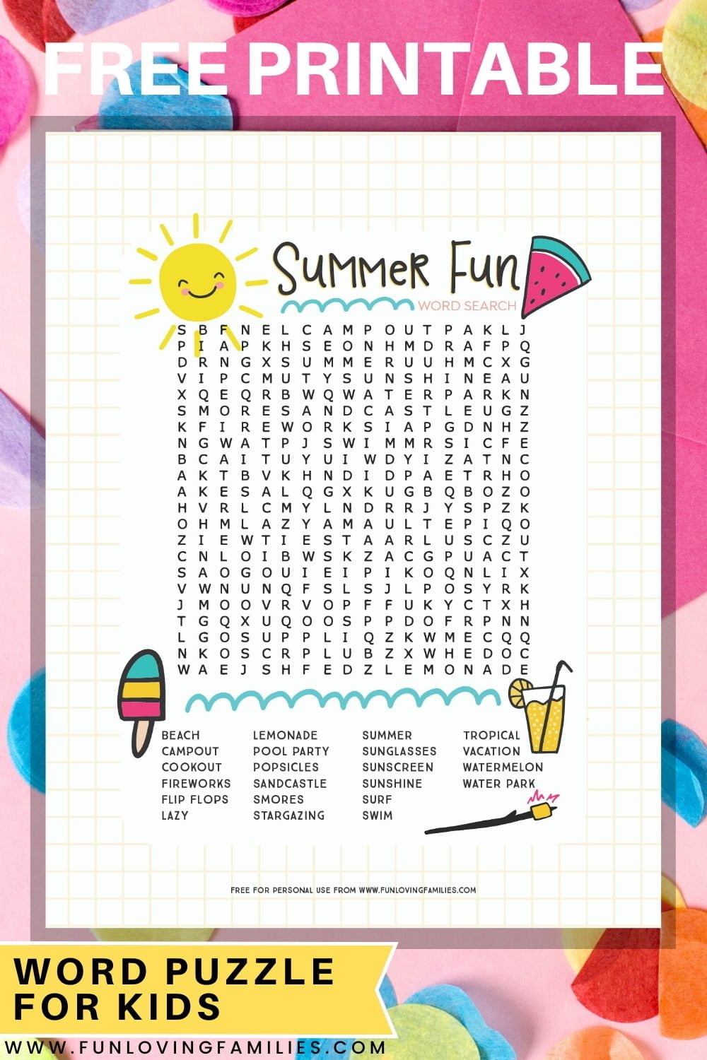 Free Fun Word Searches