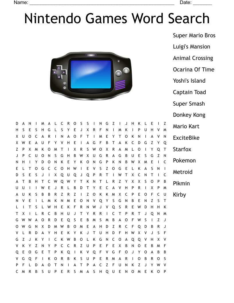 Super Mario Word Search WordMint