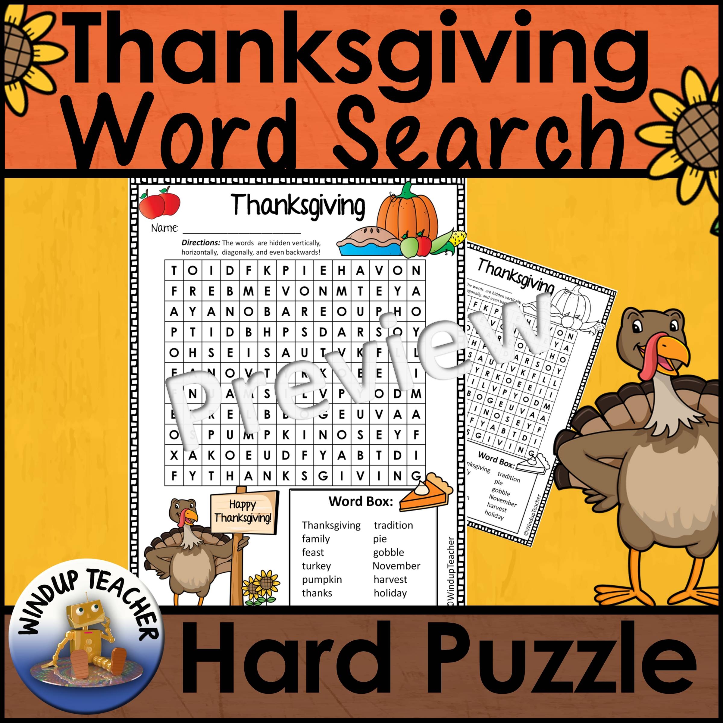Thanksgiving Word Search Easy And Hard BUNDLE Made By Teachers Thanksgiving Word Search Easy And Hard BUNDLE Made By Teachers