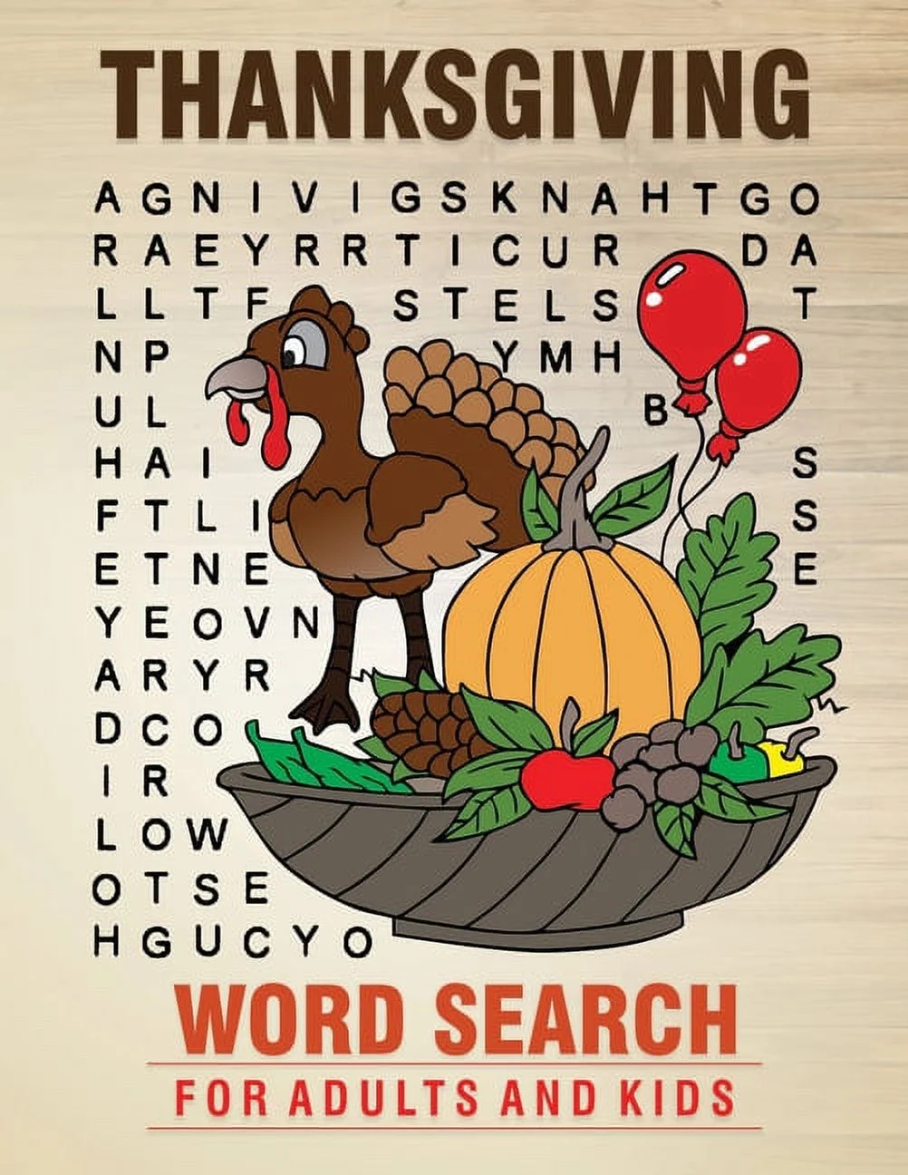 Thanksgiving Word Search For Adults And Kids 50 Brain Buster Large Print Puzzles With Solutions And Fun Images Paperback Walmart