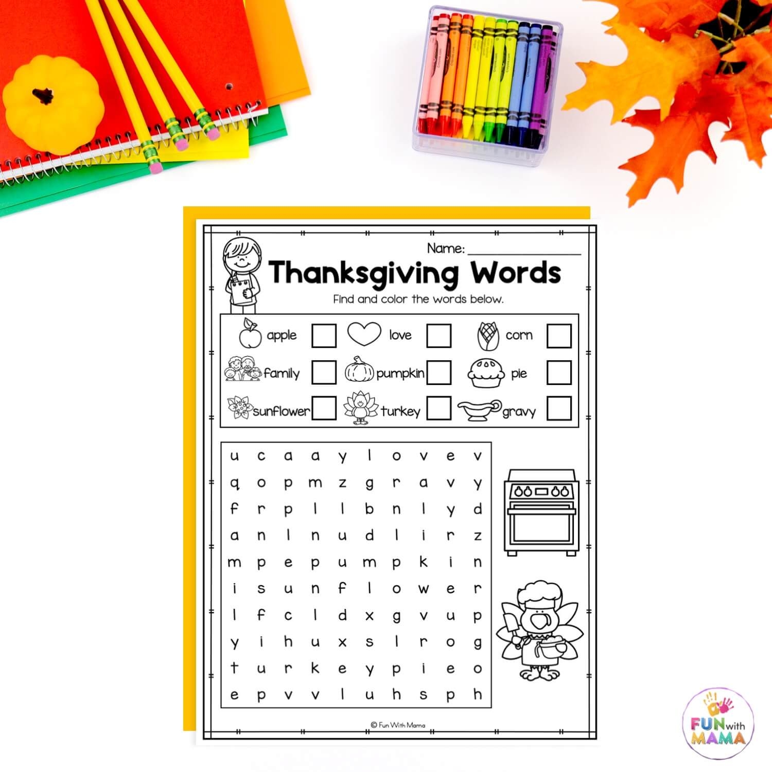 Thanksgiving Word Search Printable Fun With Mama