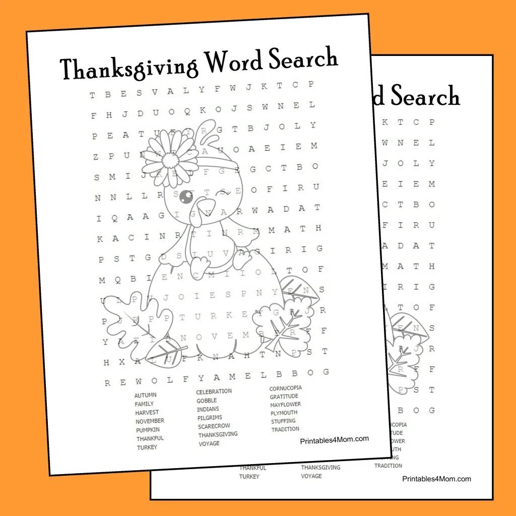 Printable Thanksgiving Word Searches
