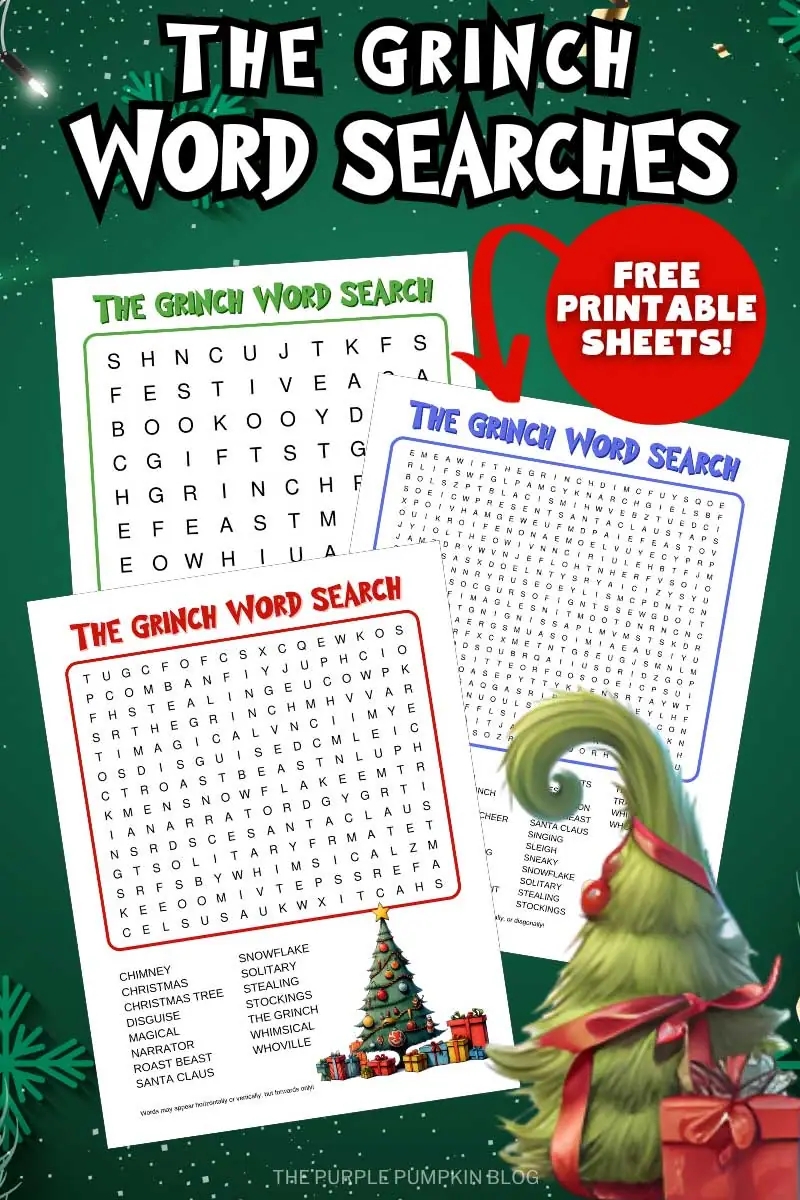 The Grinch Word Search Free Printable