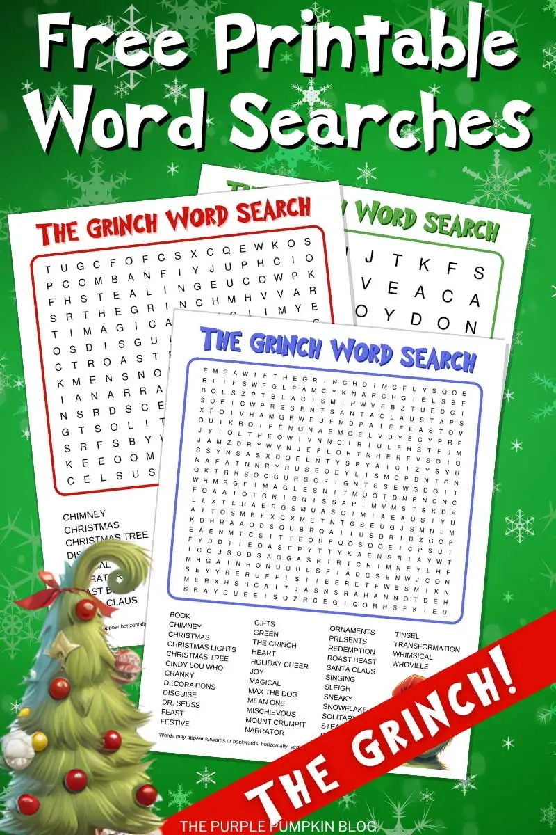 The Grinch Word Search Free Printable