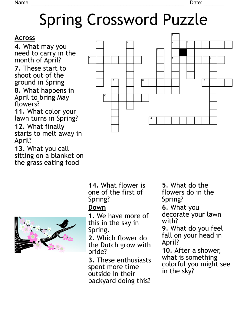 Word Search For Month Of April Math