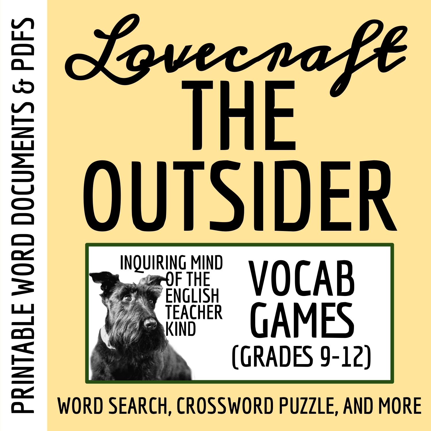 The Outsider By H P Lovecraft Vocabulary Games And Activities For High School Classful