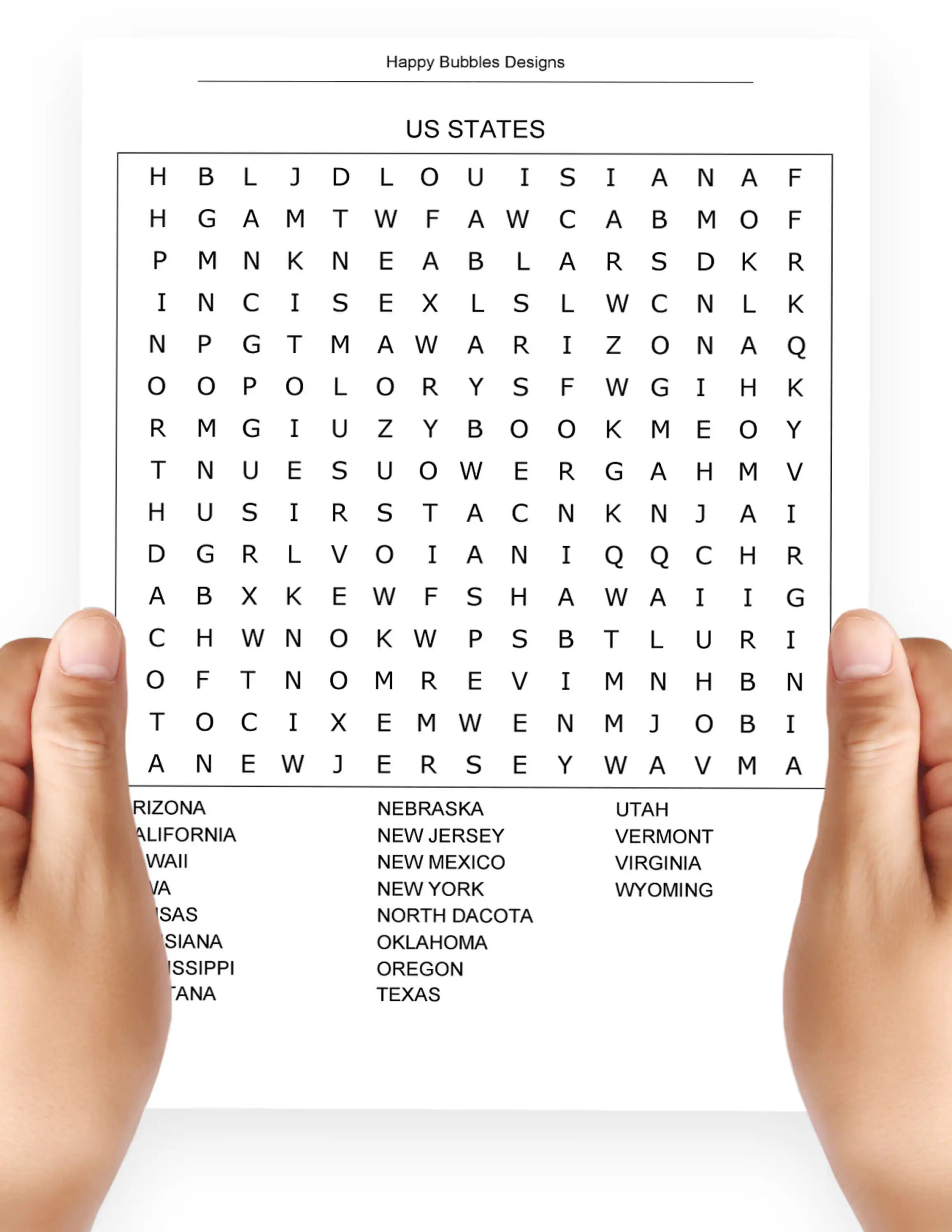 Word Search Large Print Free Printable