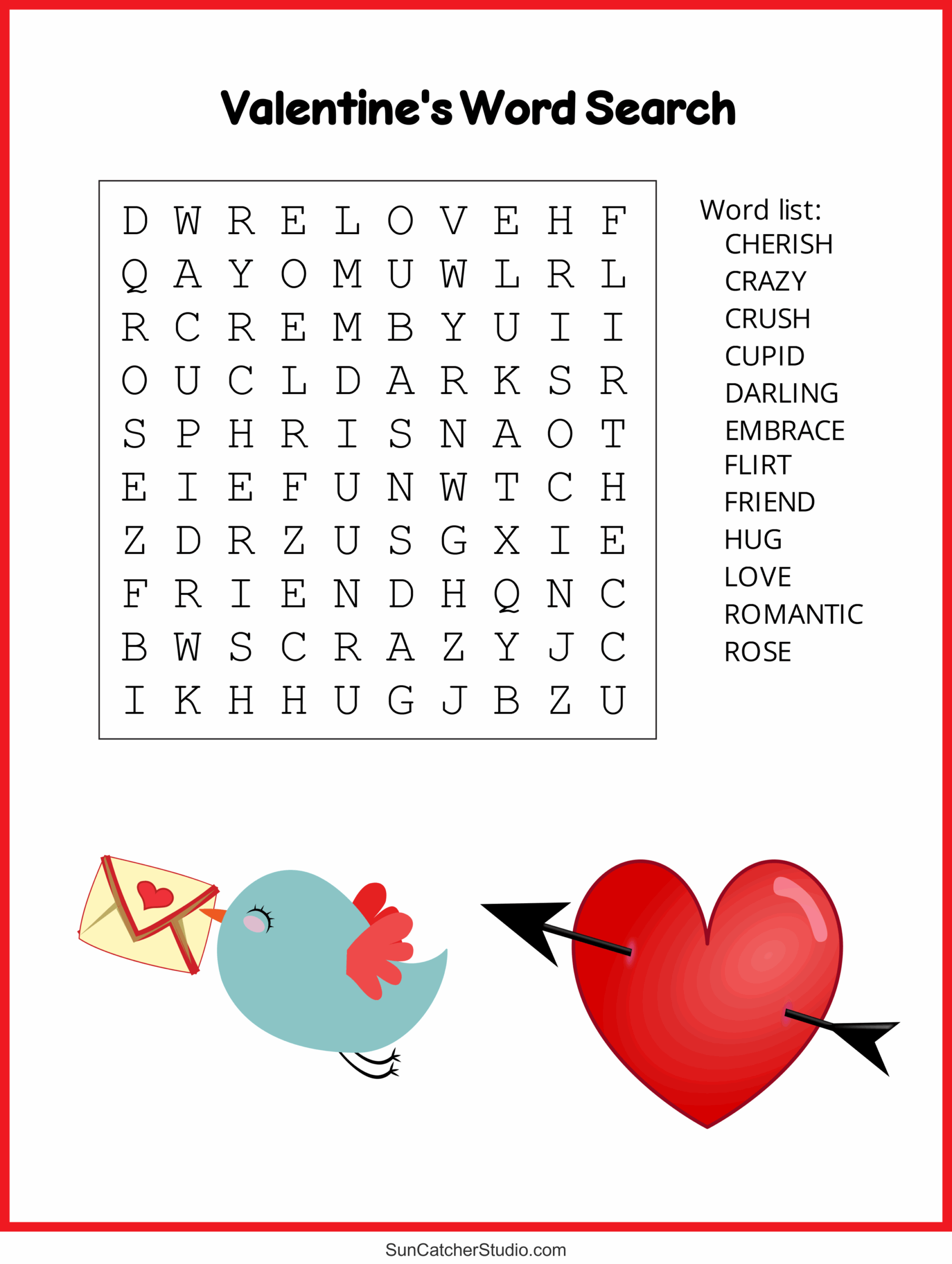Valentines Word Search Printables