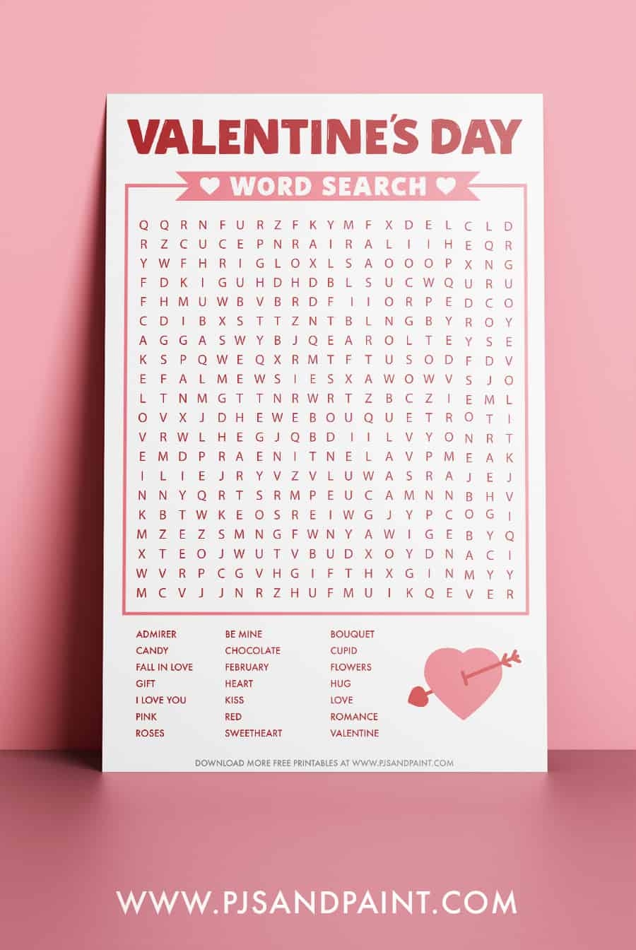 Printable Valentine Word Search Puzzles