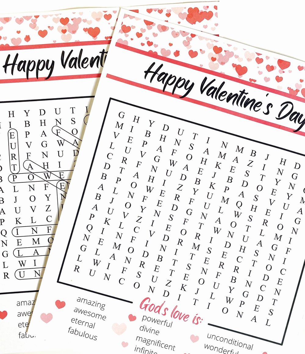 Valentine's Word Search Printable Free