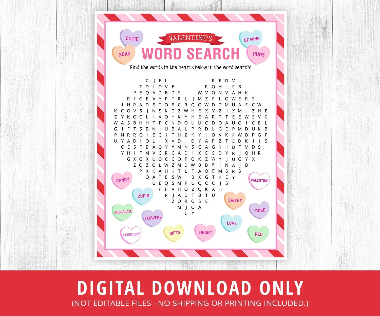 Valentine s Day Word Search Valentine s Day Kids Game Valentine s Day Classroom Activity Valentine s Day Game For Kids Adults DIGITAL Etsy