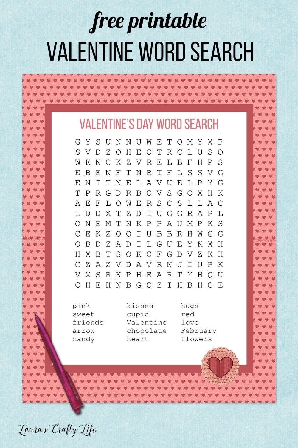 valentine s day word search