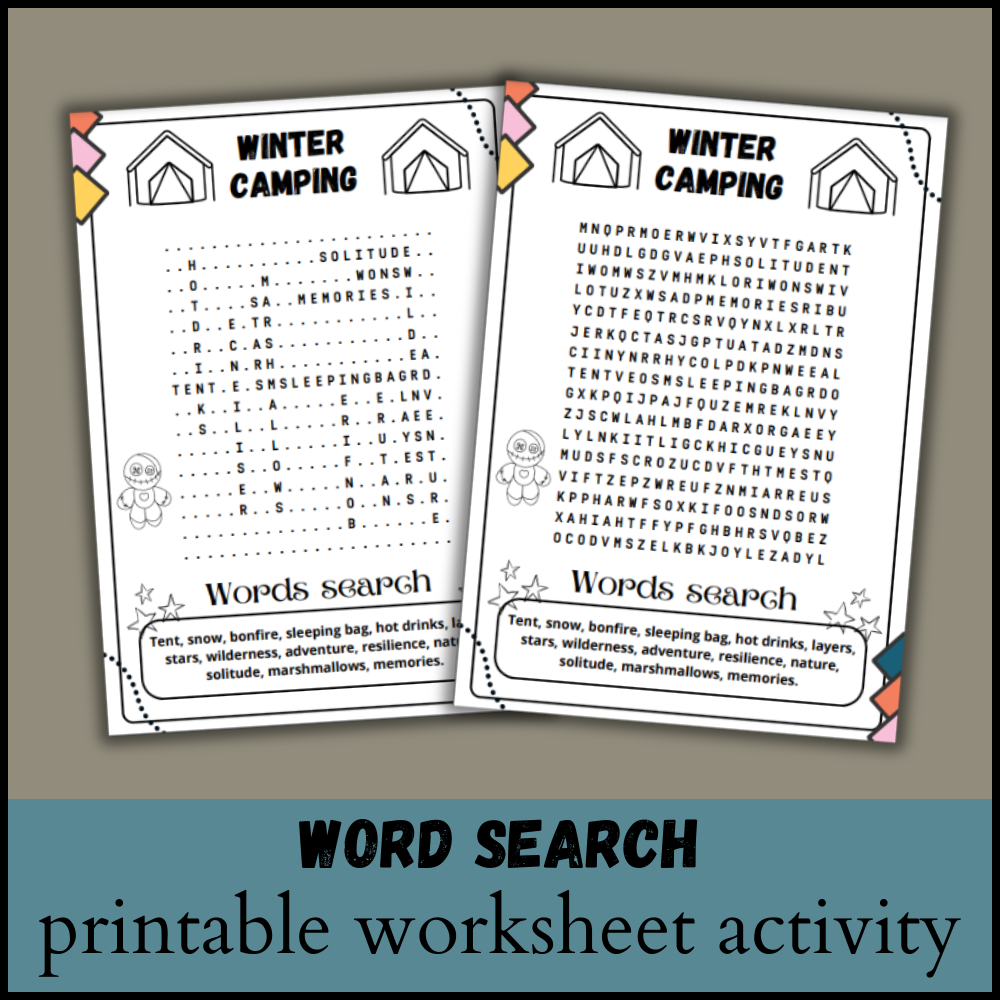 Word Search Puzzles Printable Winter Theme